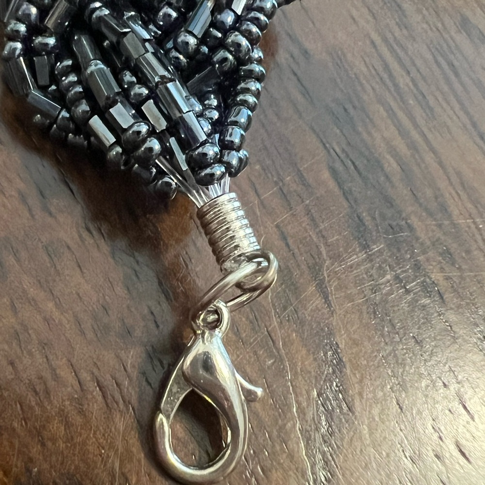 Source Unknown Intricate Black Beaded Bracelet - image 7